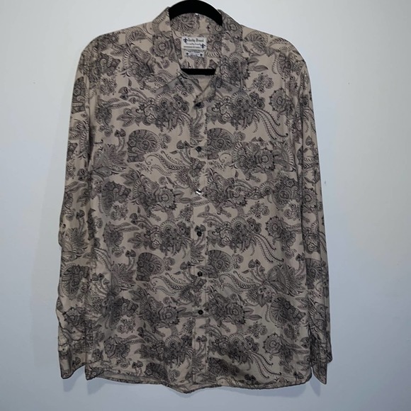 Lucky Brand Other - Lucky Brand Men’s Skull/Paisley Button Down Long Sleeve Shirt, Size L